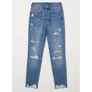 H&M Distressed Slim Mom Jeans